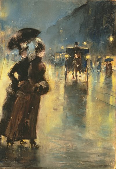 夜の明かり、1889 作： Lesser Ury