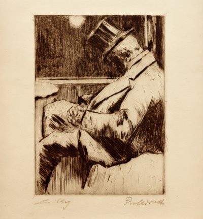 朝の気分：シルクハットで眠るマスター 作： Lesser Ury