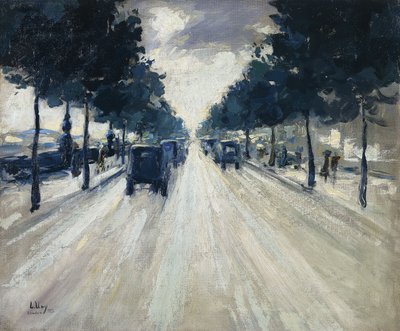 堤防、ロンドン、1926 作： Lesser Ury