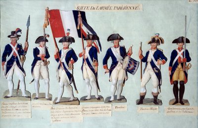 フランス革命下のパリの軍隊 グアッシュ・デ・フレール・レスール(18世紀) 作： Lesueur Brothers