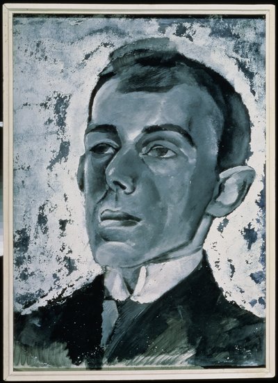 詩人オシップ・マンデルスタム (1891-1938) の肖像 (紙にガッシュ) 作： Lev Aleksandrovitc Bruni