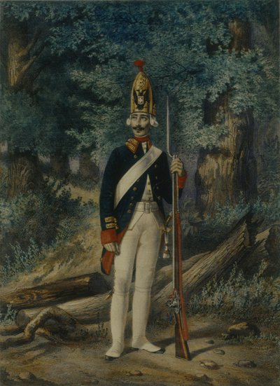 1800年、1840年代のプレオブラジェンスキー連隊の擲弾兵 作： Lev Alexandrovich Belousov