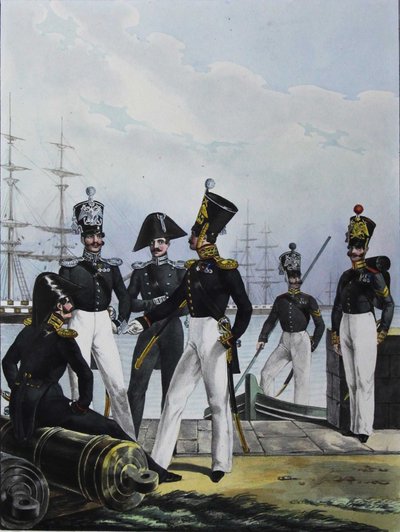 警備隊ÉquipageArtillery CompanyおよびGuards Cargo Company、1829 作： Lev Alexandrovich Belousov