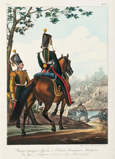 騎兵隊パイオニア中隊の役員の下、1830-1840年代 作： Lev Alexandrovich Belousov