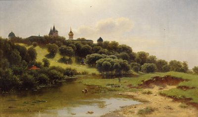 ズヴェニゴロド近郊のサヴィノ・ストロジェフスキー修道院、1860年 作： Lev Lyvovich Kamenev
