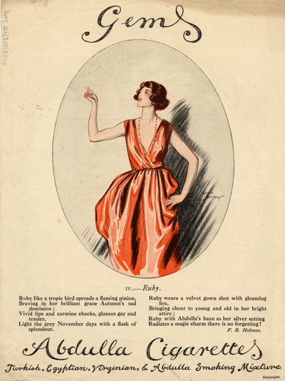 アブドゥルラ・シガレット、1920年代 作： Lewis Baumer