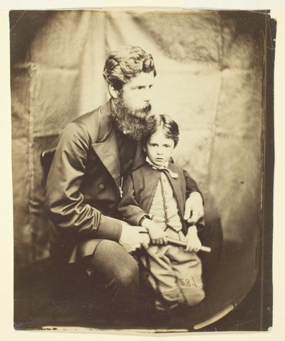 ジェームズ・ラングトン・クラーク牧師と息子のチャールズ（ロビン） 作： Lewis Carroll