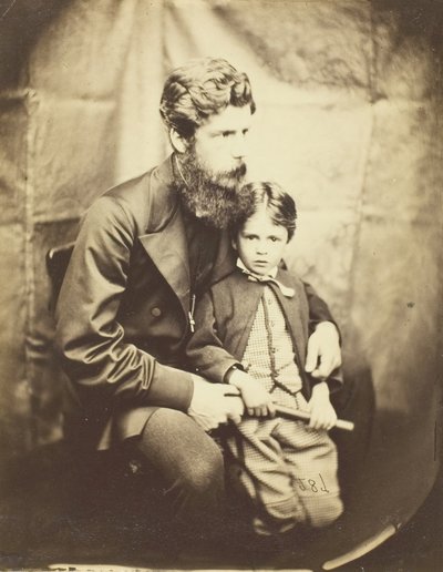 1864年、ジェームズ・ラングトン・クラーク牧師と息子のチャールズ・ロビン。 作： Lewis Carroll