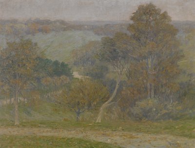 ヒルとホロー、1896年頃（キャンバスに油彩） 作： Lewis Henry Meakin