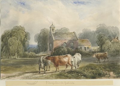 グラチッチ教会：水彩画、ND [c1830-1840] 作： Lewis John Wood