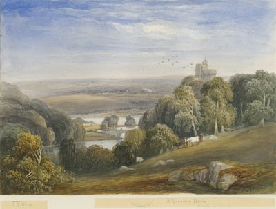 グリーンウェイバンク-レイク：水彩画、ND [c1830-1840] 作： Lewis John Wood