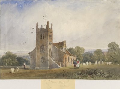 ミーアブルック教会-「聖マタイ」：水彩画、nd [c1830-1840] 作： Lewis John Wood