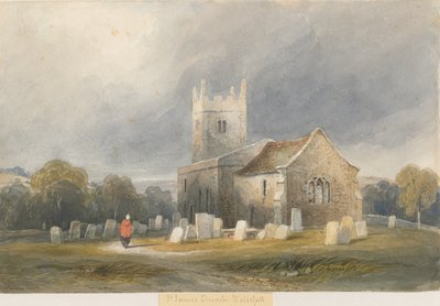 滝の教会：水彩画、nd [c1830-1840] 作： Lewis John Wood