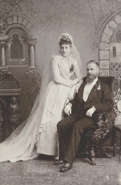 結婚式の肖像画、19 世紀後半 作： Lewis M. Melander