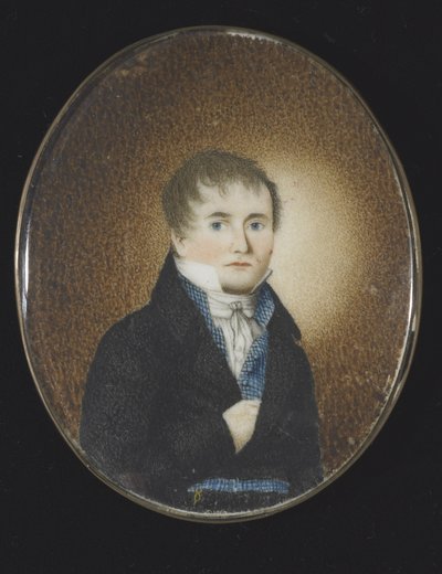 自画像、1810～20年頃（象牙に水彩） 作： Lewis Peckham