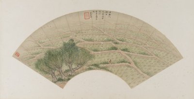 サギの水田、清朝、1741年（紙にインクと色） 作： Li Shizuo