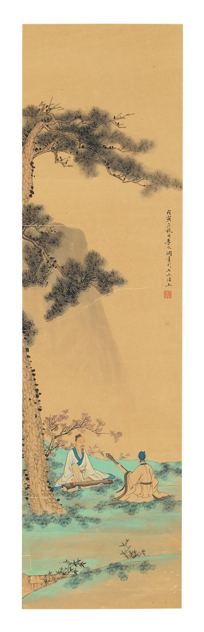 2人のミュージシャン、1758年 作： Li Wenyuan