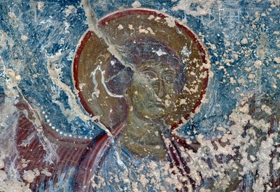 ギリシャ、クレタ島、ロドバニ、パナギア教会のフレスコ画「天使」（写真 作： Unbekannt Unbekannt