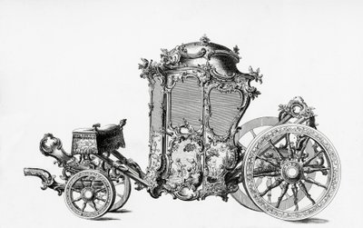 ロココ調の馬車のデザイン、エングレービング 作： Unbekannt Unbekannt