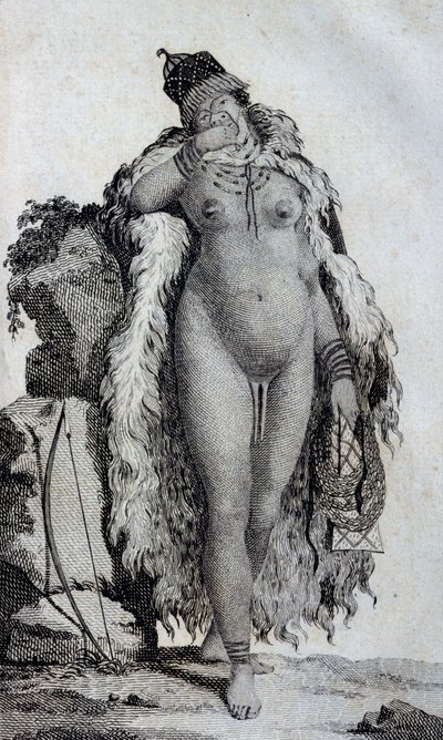 民族女性 コイコイ（ホッテントット） 1783年に喜望峰を経由してアフリカ内陸部を訪れたLe Vaillantの旅行記より 作： Unbekannt Unbekannt