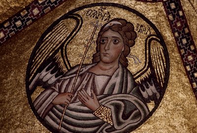 天使の像 10世紀初頭に設立されたギリシャのホシオス・ルカス修道院のモザイク画 作： Unbekannt Unbekannt