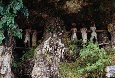 タウタウ族の遺体が置かれた葬儀用のニッチ（インドネシア、スラウェシ島、タナ・トラジャ県、マランテ村 作： Unbekannt Unbekannt