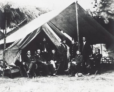 シティポイントでのユリシーズ・グラント将軍とそのスタッフ（1864年夏、アメリカ南北戦争、アメリカ 作： Unbekannt Unbekannt