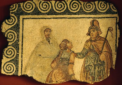 イタリア・ヴェネト州ネグラールのローマ時代のヴィラのモザイク、イニシエーション・シーン、ローマ文明 作： Unbekannt Unbekannt