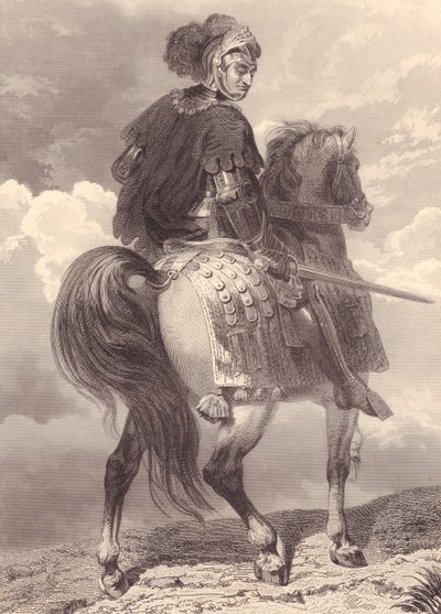 イタリアの軍人・政治家Gian Giacomo Trivulzio (1440-1518), 彫刻, 22x16 cm, Galerie Historique de Versailles, Histoire de France, Charles Gavard Publisher, Paris, circa 1840より。 作： Unbekannt Unbekannt