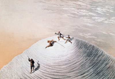 モンブランの山頂に立つジョン・マクレガー（『Narrative of ascent to Mont Blanc』9月21日より 作： Unbekannt Unbekannt