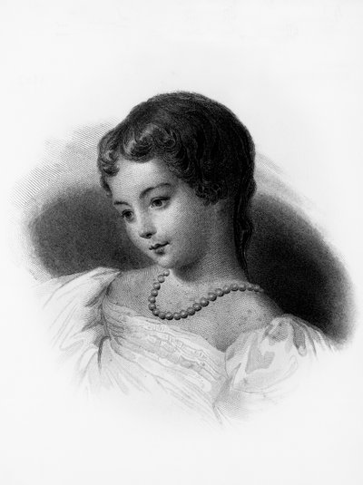 ラブレス伯爵夫人オーガスタ・エイダ・バイロン（1815-1852）の肖像、初のコンピュータ・プログラマーとされるイギリスの数学者・作家、彫刻 作： Unbekannt Unbekannt