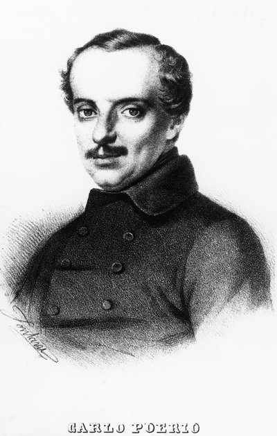 イタリアの愛国者・政治家、カルロ・ポエリオ（1803-1867）の肖像（エングレービング 作： Unbekannt Unbekannt