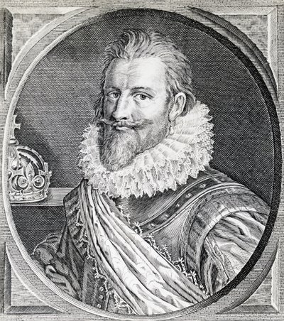 デンマーク・ノルウェー王クリスチャン4世（1588-1648）の肖像（エングレービング 作： Unbekannt Unbekannt