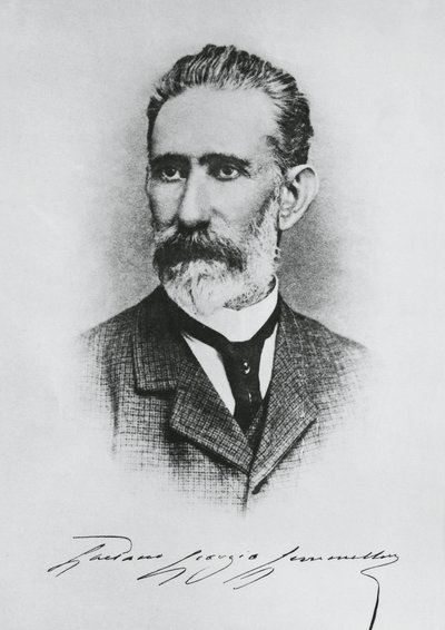 イタリアの地質学者、古生物学者、政治家であるガエターノ・ジョルジョ・ジェンメラーロ（1832-1904）の肖像、エングレービング 作： Unbekannt Unbekannt
