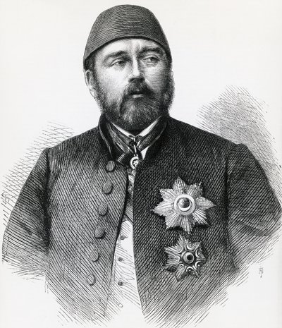 エジプトのケディヴ（総督）、イスマイル・パシャ（1830-1895）の肖像、エングレーヴィング 作： Unbekannt Unbekannt