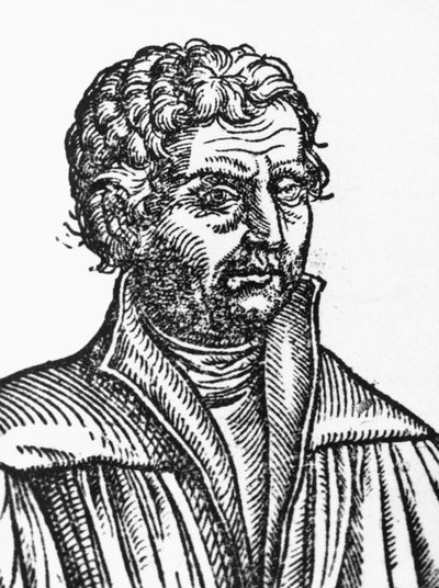 ドイツの哲学者・人文主義者Johannes Reuchlin (1455-1522)の肖像、エングレービング 作： Unbekannt Unbekannt