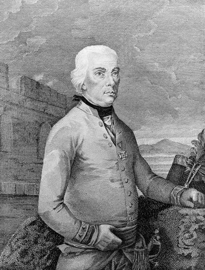 トランシルヴァニア生まれでナポレオン戦争時にオーストリア帝国の野戦軍司令官を務めたMichael Friedrich von Melas（1729-1806）の肖像、エングレーヴィング 作： Unbekannt Unbekannt