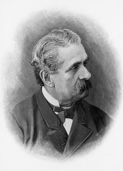 イタリアの劇作家・作家、パオロ・フェラーリ（1822-1889）の肖像、エングレービング 作： Unbekannt Unbekannt
