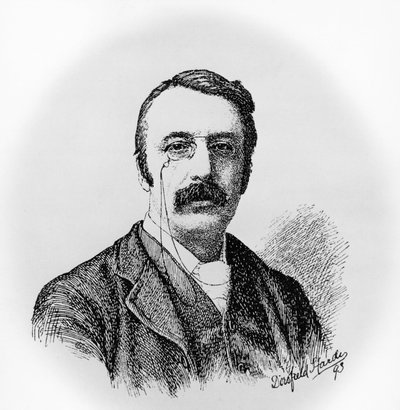 アイルランドの作曲家・指揮者、サー・チャールズ・ヴィリアーズ・スタンフォード（1852-1924）の肖像、ドロフィールド・ハーディ（1853-1937）のデッサンに基づくエングレーヴィング 作： Unbekannt Unbekannt