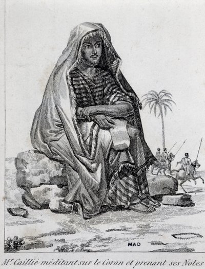 Rene Caillie（1799-1838）アラブの服を着て、クルアーンを瞑想する探検家 作： Unbekannt Unbekannt
