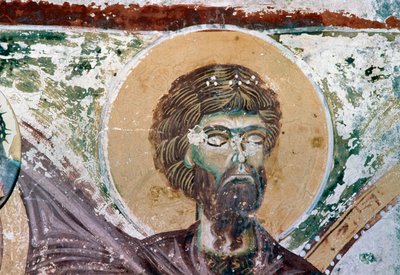 聖人（ギリシャ、クレタ島、モーン、アギオス・ゲオルギオス教会のフレスコ画より）（写真 作： Unbekannt Unbekannt
