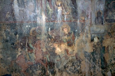 ギリシャ・クレタ島ケファリのビザンチン様式アギオス・アタナシオス教会のフレスコ画「馬に乗った聖人たち」(写真) 作： Unbekannt Unbekannt