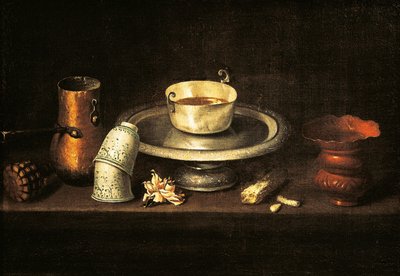 チョコレートの入ったカップのある静物画 または チョコレートの入った朝食 作： Unbekannt Unbekannt
