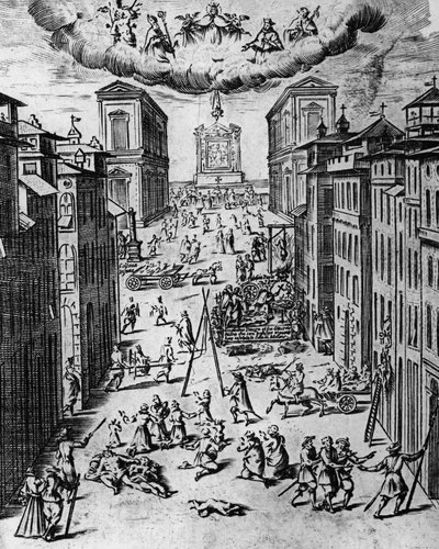 1630年のミラノの疫病、エッチング、イタリア 作： Unbekannt Unbekannt