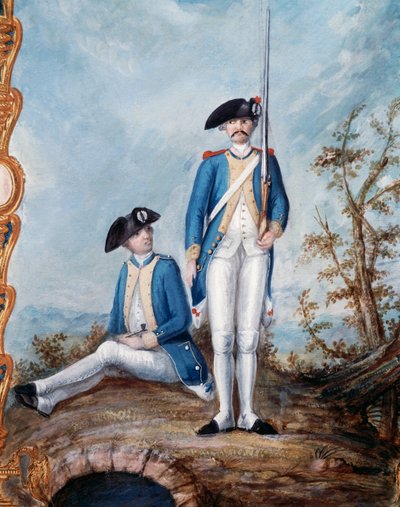 アメリカ独立戦争時のフランス歩兵の制服（グワッシュ）、ニコラ・ホフマン作、アメリカ 作： Unbekannt Unbekannt