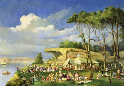 マッコーリー夫人の椅子でのピクニック、1855 作： Lieutenant George Austin Woods