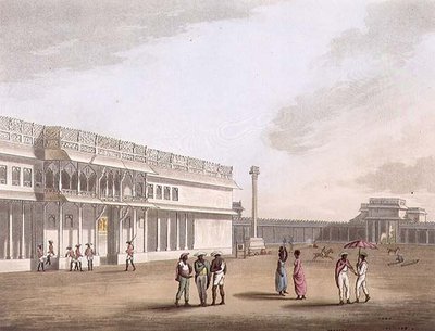 バンガロールのティップー宮殿の広場と入口 エドワード・オルム（1774-1820）発行の「マイソール王国の絵入り風景」よりプレート12 1804年（アクアチント 作： Lieutenant James (after) Hunter