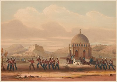 ストーム・オブ・ケラート。高台を取る。1839年11月13日（カラーリトグラフ版 作： Lieutenant Thomas (after) Wingate