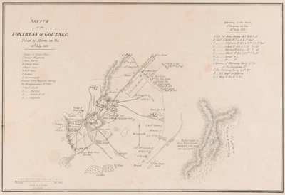 ？グズニーの要塞のスケッチ。 1839年7月23日にストームによって撮影されましたか？ 作： Lieutenant Thomas Wingate