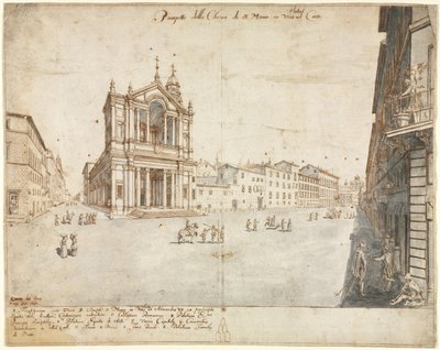 ローマの 18 のビュー: Via Lata のサンタ マリア 作： Lievin Cruyl